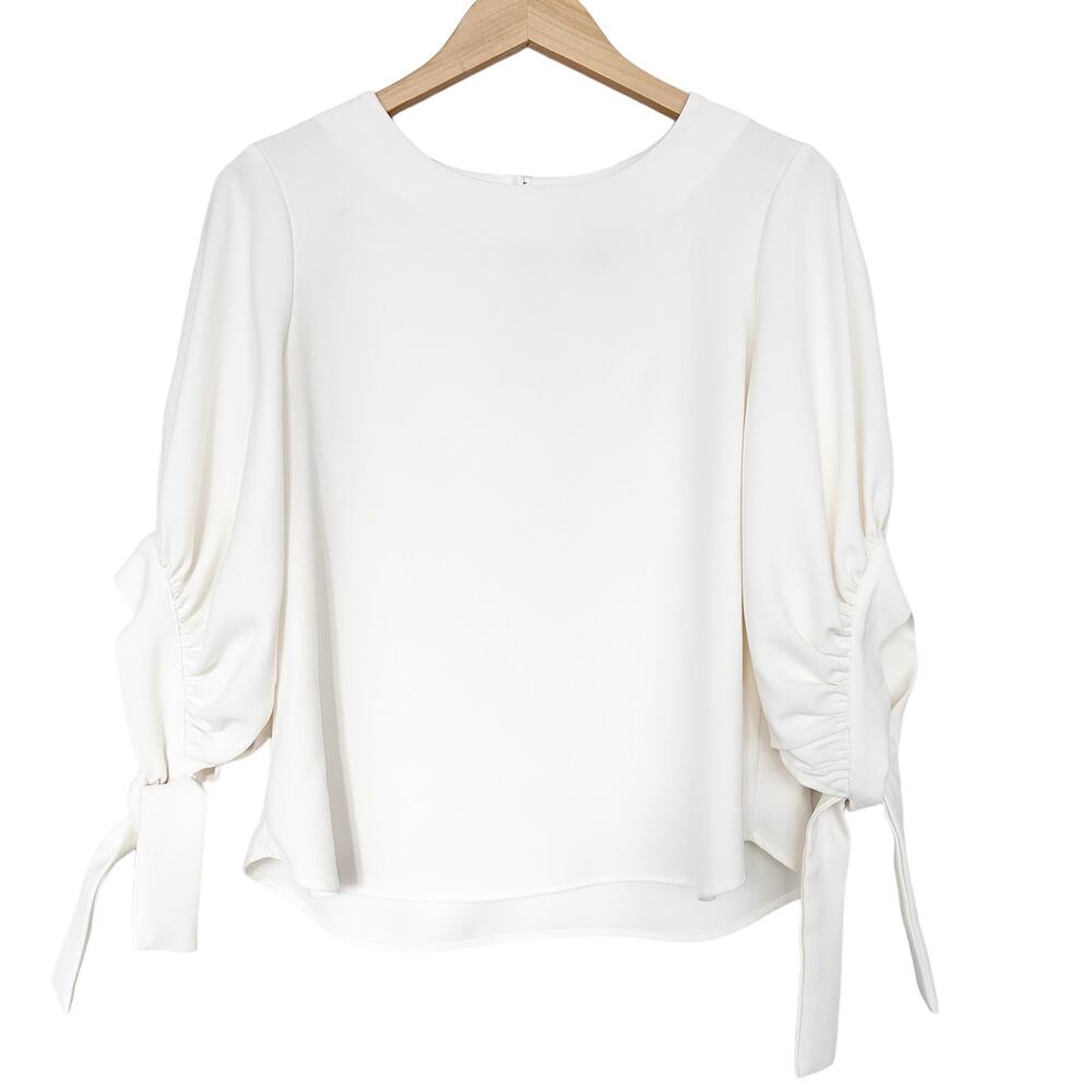 Fifteen Twenty White Tie Sleeve Blouse Sz XS